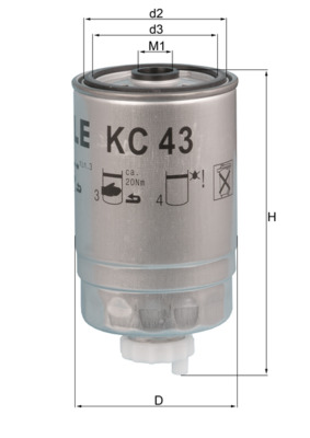 Топливный фильтр   KC 43   MAHLE