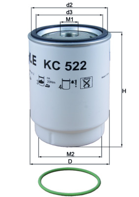 Топливный фильтр   KC 522D   MAHLE