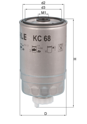 Топливный фильтр   KC 68   MAHLE
