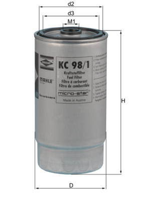 Топливный фильтр   KC 98/1   MAHLE