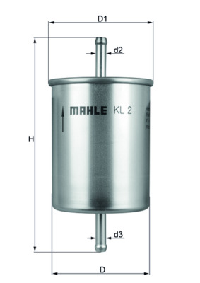 Топливный фильтр   KL 2   MAHLE