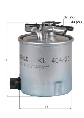 Топливный фильтр   KL 404/25   MAHLE