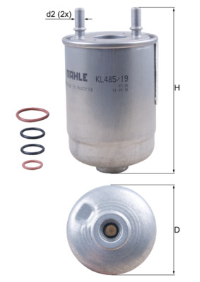 Фільтр палива   KL 485/19D   MAHLE