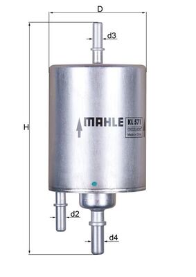 Топливный фильтр   KL 571   MAHLE