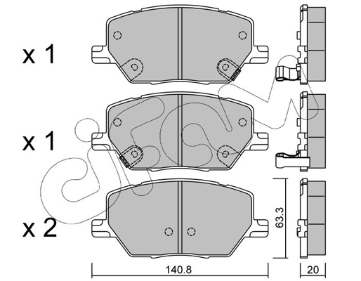 Комплект тормозных колодок, дисковый тормоз   822-1001-0   CIFAM