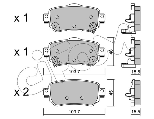 Комплект тормозных колодок, дисковый тормоз   822-1011-0   CIFAM