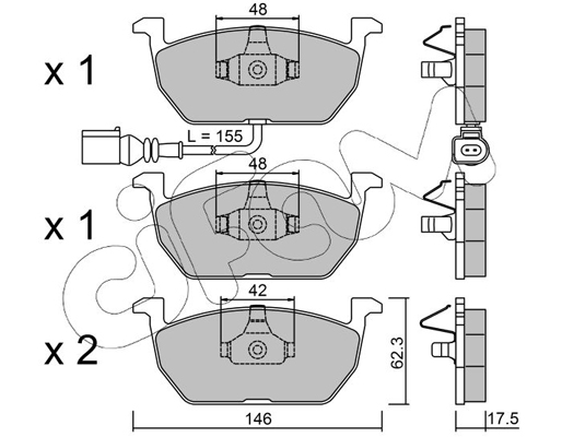 Комплект тормозных колодок, дисковый тормоз   822-1028-0   CIFAM