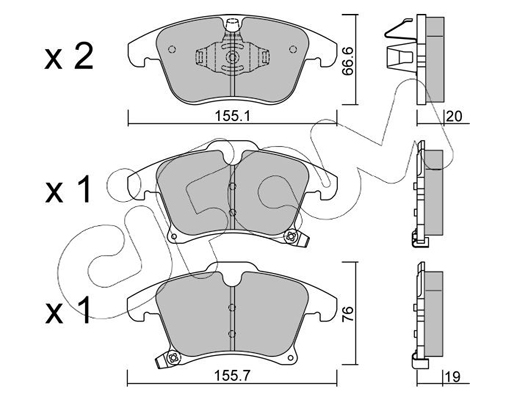 Комплект тормозных колодок, дисковый тормоз   822-1039-0   CIFAM