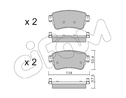 Комплект тормозных колодок, дисковый тормоз   822-1108-0   CIFAM