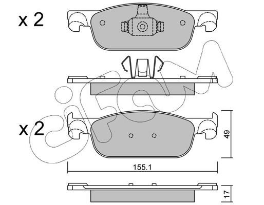 Комплект тормозных колодок, дисковый тормоз   822-1109-0   CIFAM