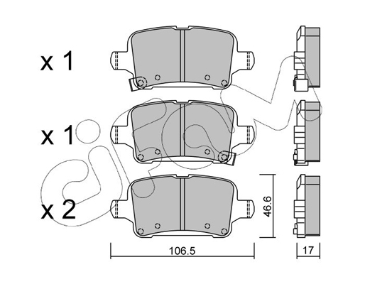 Комплект тормозных колодок, дисковый тормоз   822-1116-0   CIFAM