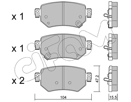 Комплект тормозных колодок, дисковый тормоз   822-1159-0   CIFAM