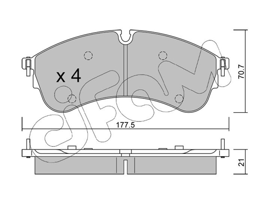 Комплект тормозных колодок, дисковый тормоз   822-1174-0   CIFAM