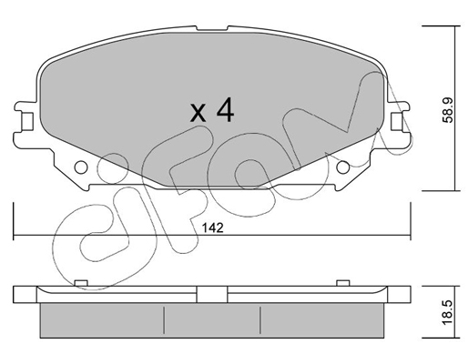 Комплект тормозных колодок, дисковый тормоз   822-1176-0   CIFAM