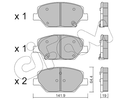 Комплект тормозных колодок, дисковый тормоз   822-1178-0   CIFAM