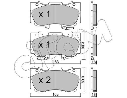 Комплект тормозных колодок, дисковый тормоз   822-1183-0   CIFAM