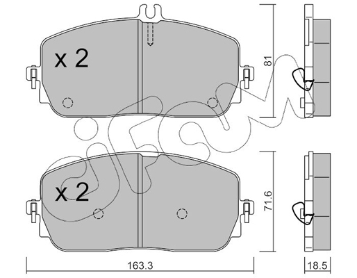 Комплект гальмівних накладок, дискове гальмо   822-1194-0   CIFAM