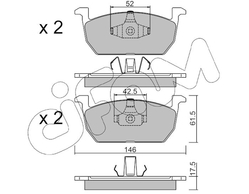 Комплект тормозных колодок, дисковый тормоз   822-1214-0   CIFAM