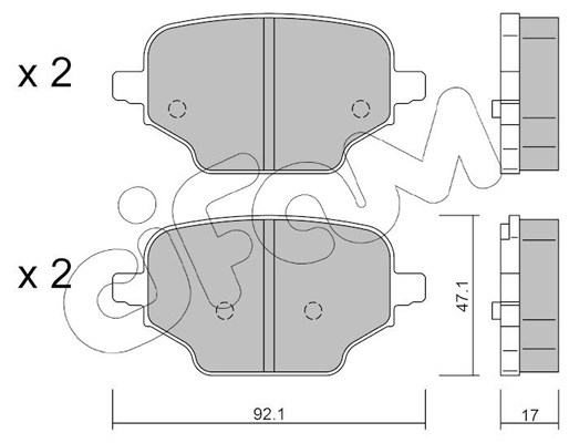 Комплект тормозных колодок, дисковый тормоз   822-1245-0   CIFAM