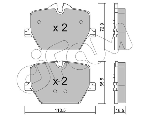 Комплект тормозных колодок, дисковый тормоз   822-1266-0   CIFAM