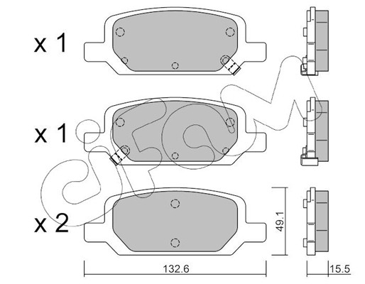 Комплект гальмівних накладок, дискове гальмо   822-1278-0   CIFAM