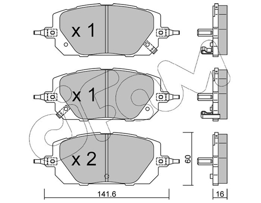 Комплект гальмівних накладок, дискове гальмо   822-1295-0   CIFAM