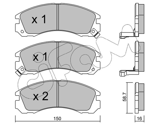 Комплект тормозных колодок, дисковый тормоз   822-134-0   CIFAM