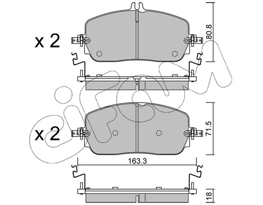 Комплект тормозных колодок, дисковый тормоз   822-1357-0   CIFAM