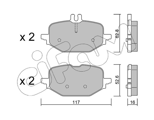 Комплект тормозных колодок, дисковый тормоз   822-1359-0   CIFAM