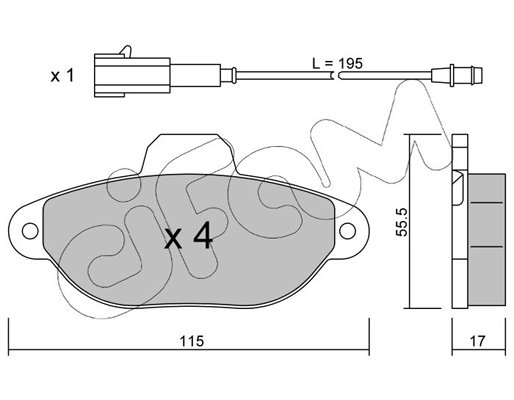 Комплект тормозных колодок, дисковый тормоз   822-159-2   CIFAM