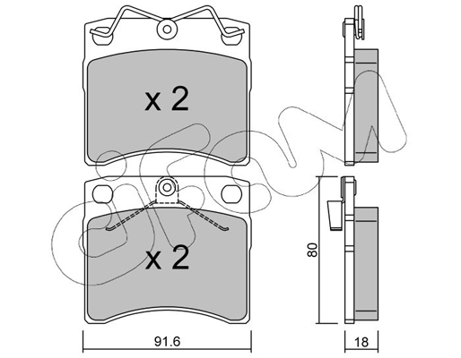 Комплект тормозных колодок, дисковый тормоз   822-163-1   CIFAM