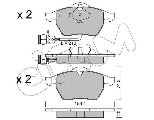 Комплект тормозных колодок, дисковый тормоз   822-181-0   CIFAM