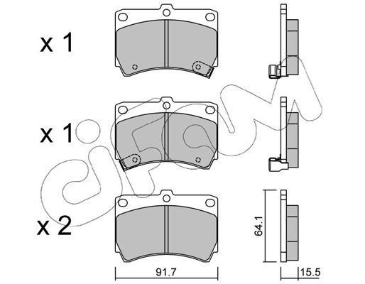 Комплект тормозных колодок, дисковый тормоз   822-196-0   CIFAM