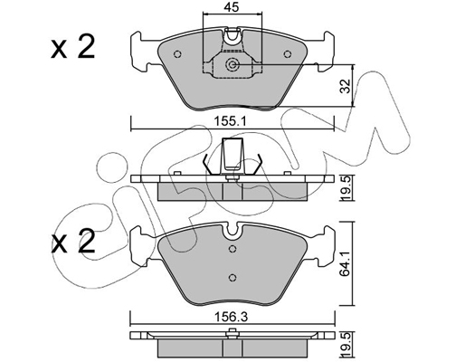 Комплект тормозных колодок, дисковый тормоз   822-207-3   CIFAM