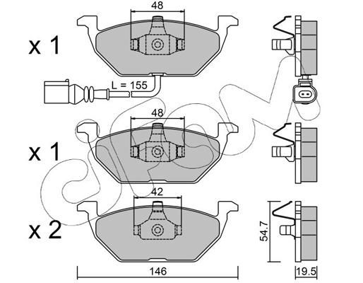 Комплект тормозных колодок, дисковый тормоз   822-211-2   CIFAM