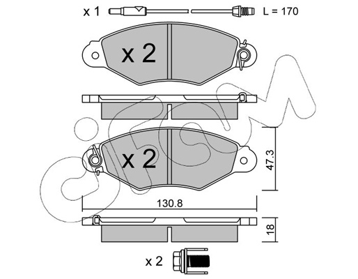Комплект тормозных колодок, дисковый тормоз   822-253-1   CIFAM