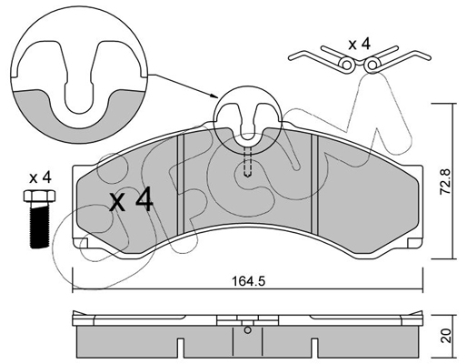 Комплект тормозных колодок, дисковый тормоз   822-262-0   CIFAM