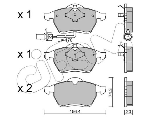 Комплект тормозных колодок, дисковый тормоз   822-279-1   CIFAM