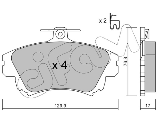 Комплект тормозных колодок, дисковый тормоз   822-286-0   CIFAM