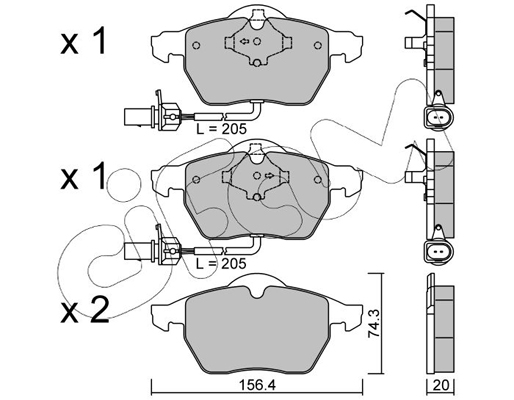 Комплект тормозных колодок, дисковый тормоз   822-314-0   CIFAM