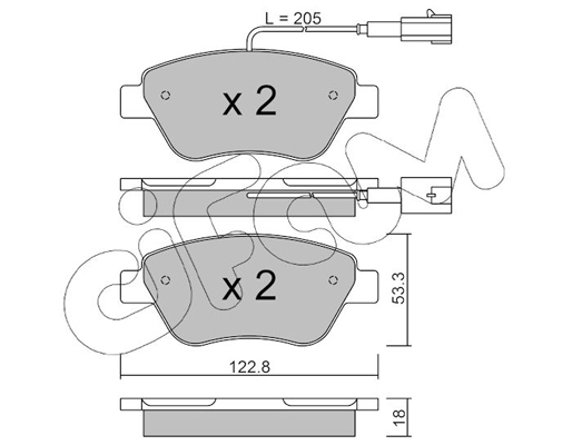 Комплект тормозных колодок, дисковый тормоз   822-321-3   CIFAM