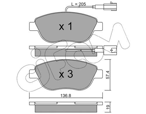 Комплект тормозных колодок, дисковый тормоз   822-322-0   CIFAM