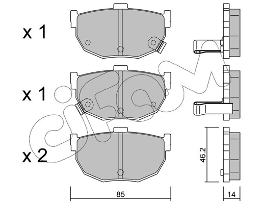 Комплект тормозных колодок, дисковый тормоз   822-362-0   CIFAM