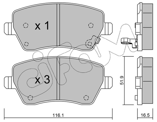 Комплект тормозных колодок, дисковый тормоз   822-485-1   CIFAM