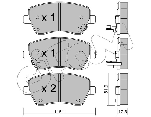 Комплект тормозных колодок, дисковый тормоз   822-485-2   CIFAM