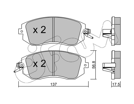 Комплект тормозных колодок, дисковый тормоз   822-500-1   CIFAM