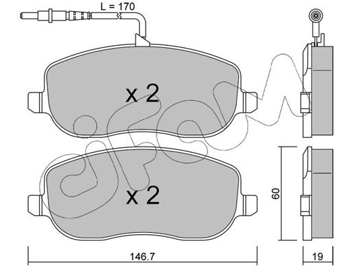 Комплект тормозных колодок, дисковый тормоз   822-530-0   CIFAM