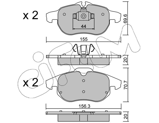 Комплект тормозных колодок, дисковый тормоз   822-540-0   CIFAM