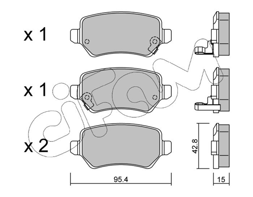 Комплект тормозных колодок, дисковый тормоз   822-542-0   CIFAM