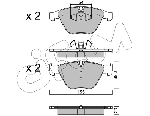 Комплект тормозных колодок, дисковый тормоз   822-558-6   CIFAM